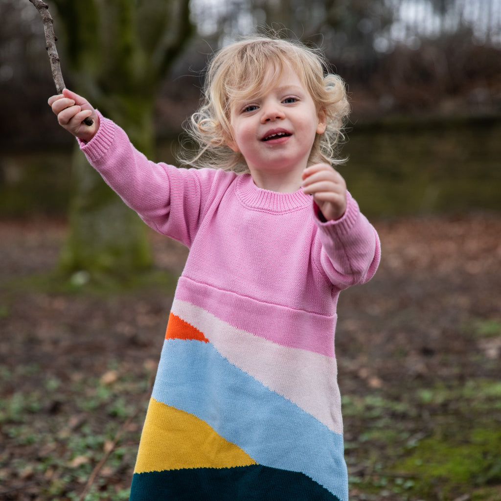 Wintertime Charm: Knit Cotton Sweaters and Dresses for Babies and Kids