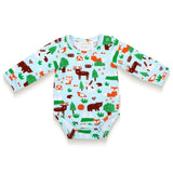 Toddler Boy Long Sleeve Bodysuit - Forest Animal Print