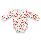 Toddler Boy Long Sleeve Bodysuit - Fox Forest Print