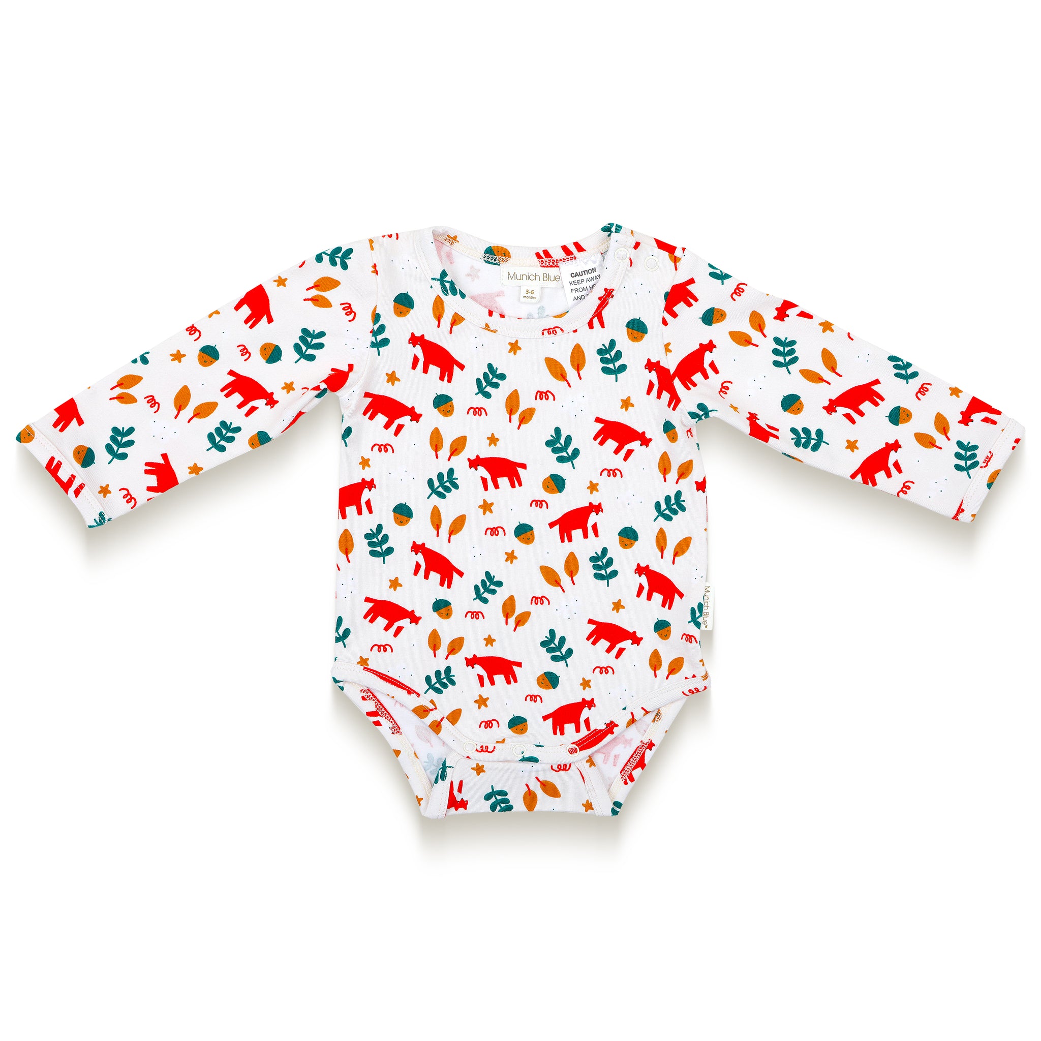 Toddler Boy Long Sleeve Bodysuit - Fox Forest Print