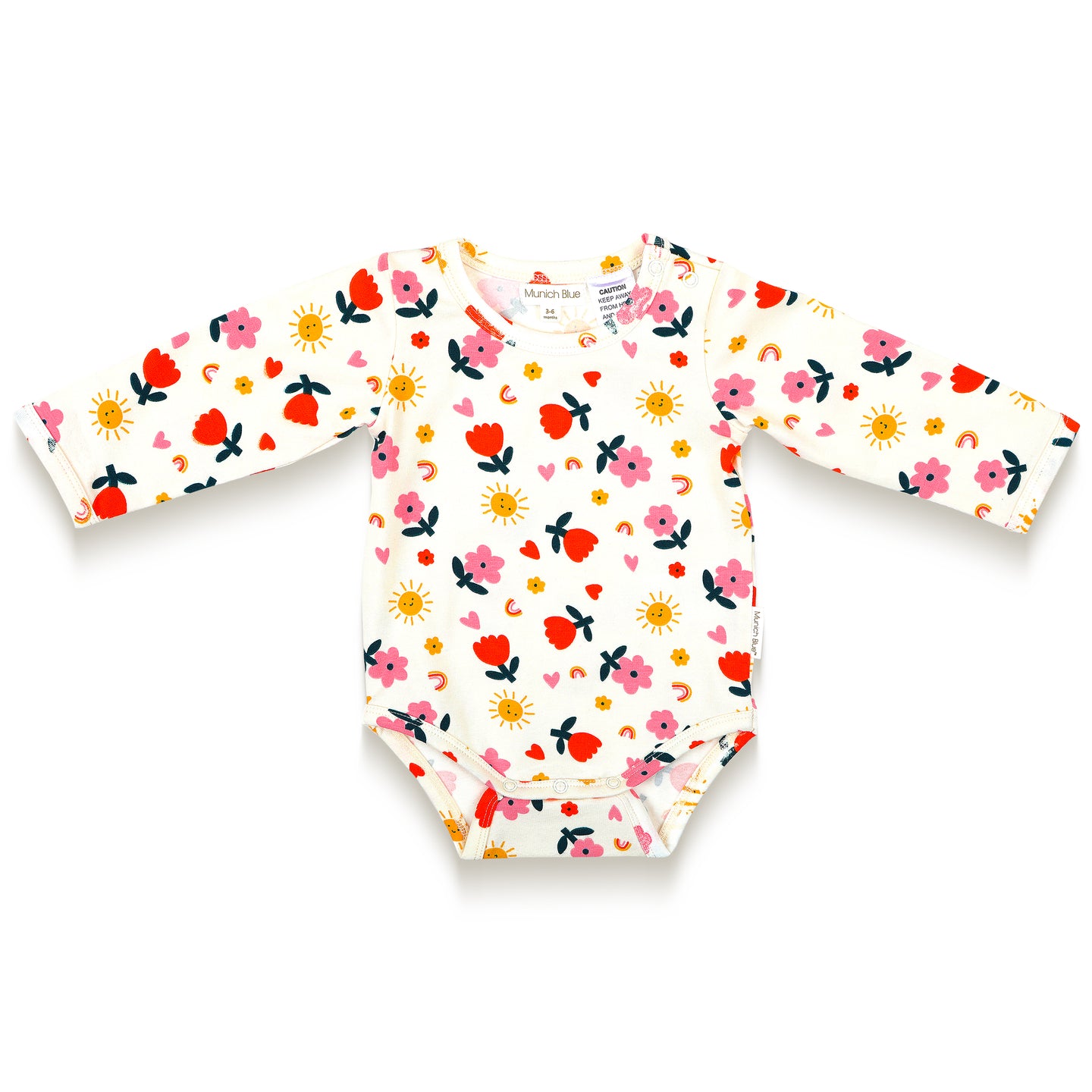 Toddler Girl Long Sleeve Bodysuit - Sunny Flower Print