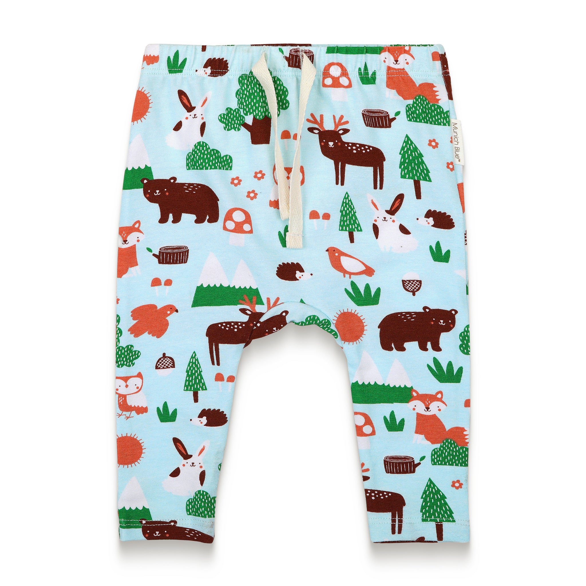 Toddler Boy Slouchy Pants - Forest Animal Print