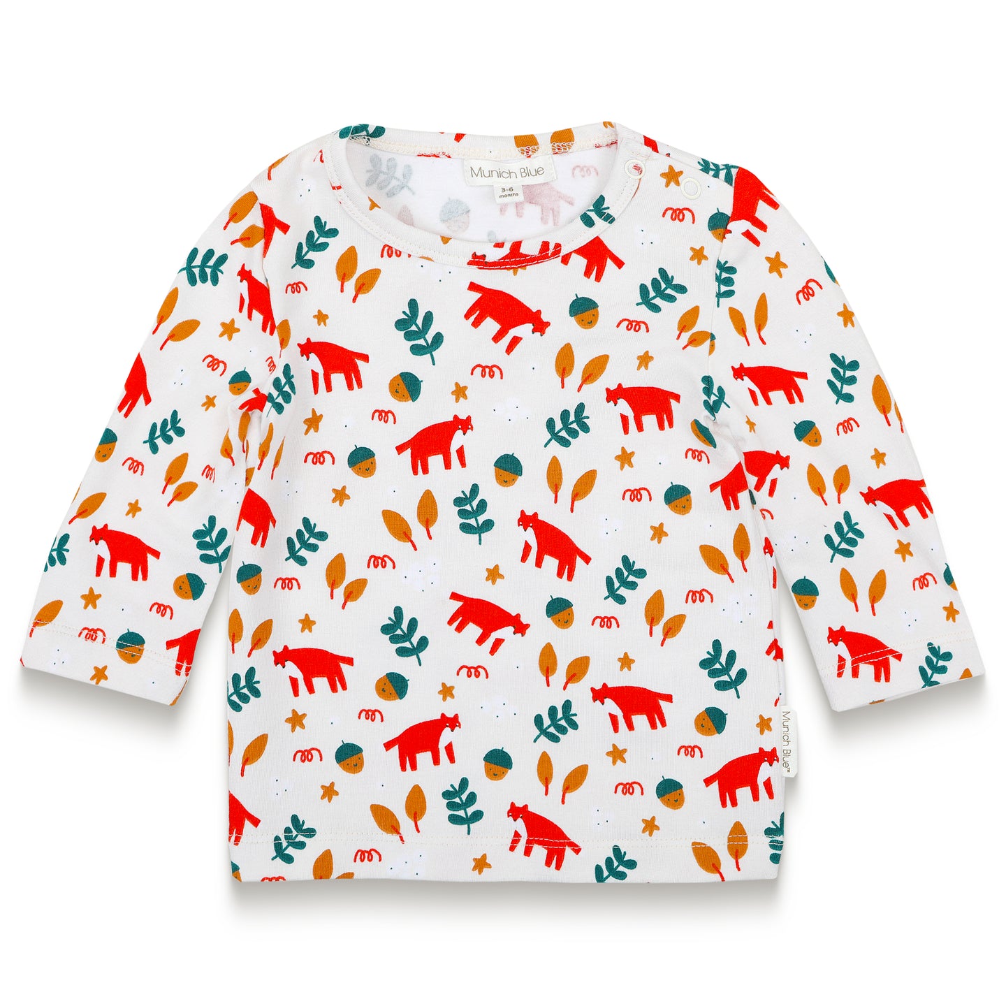 Toddler Boy Long Sleeve T-shirt - Fox Forest Print