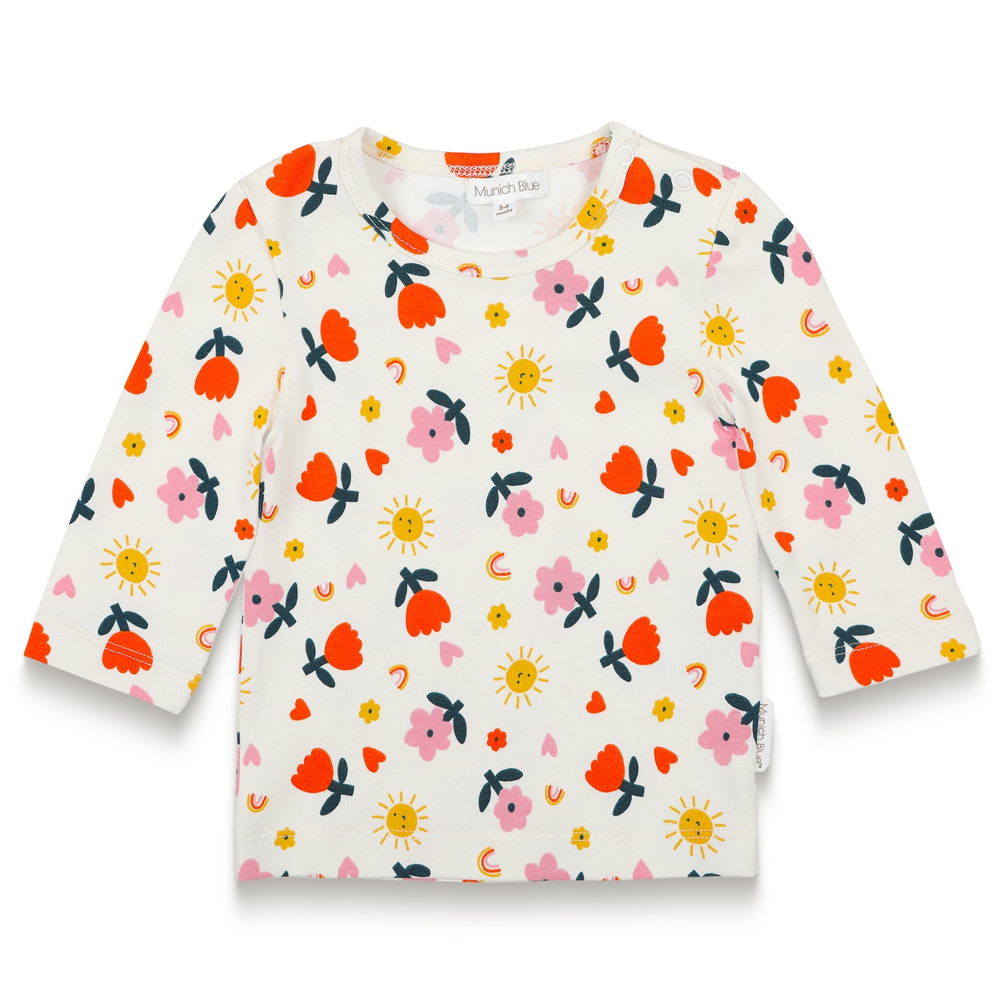 Toddler Girl Long Sleeve T-shirt - Sunny Flower Print