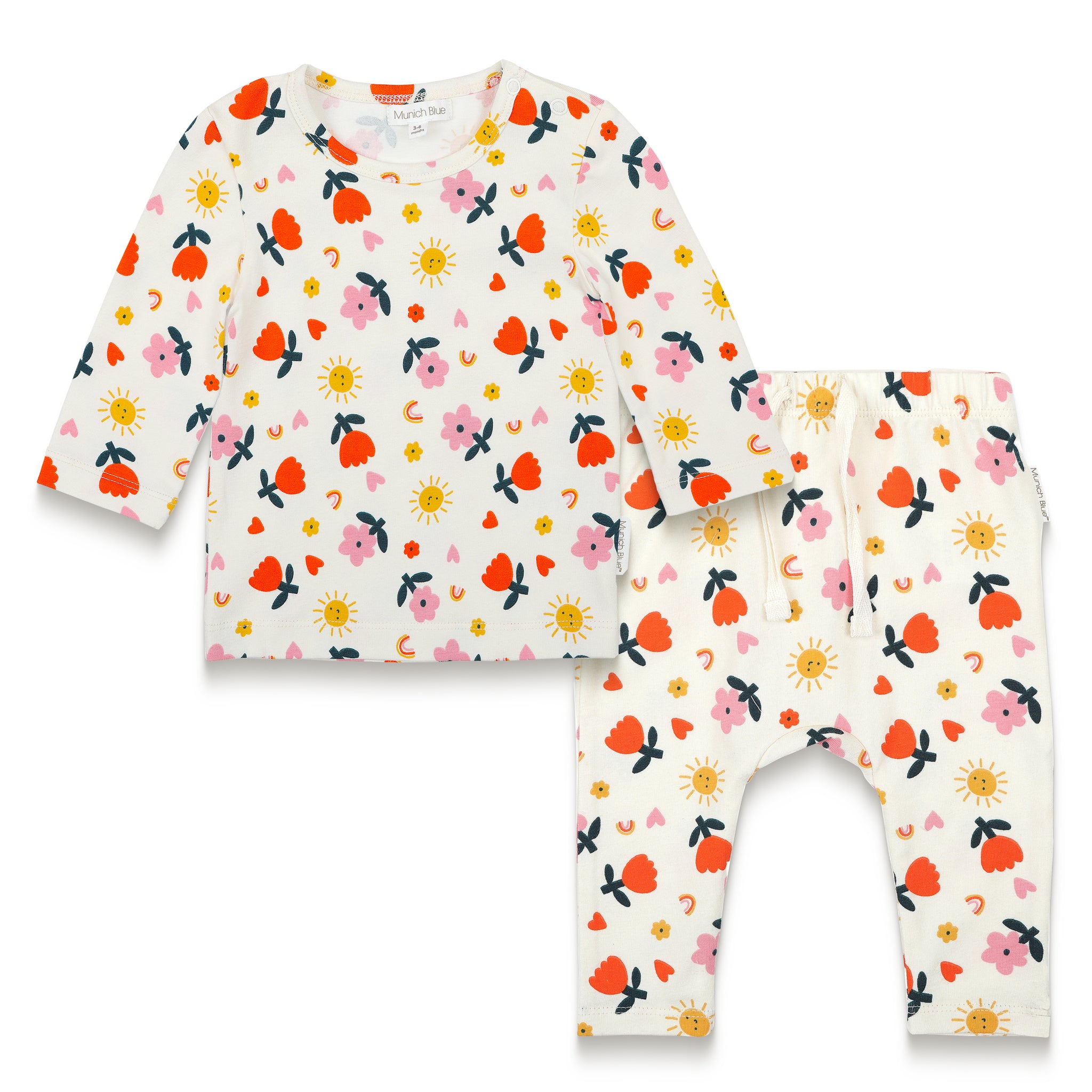 Toddler Girl Long Sleeve T-shirt & Slouchy Pants Set - Sunny Flower Print