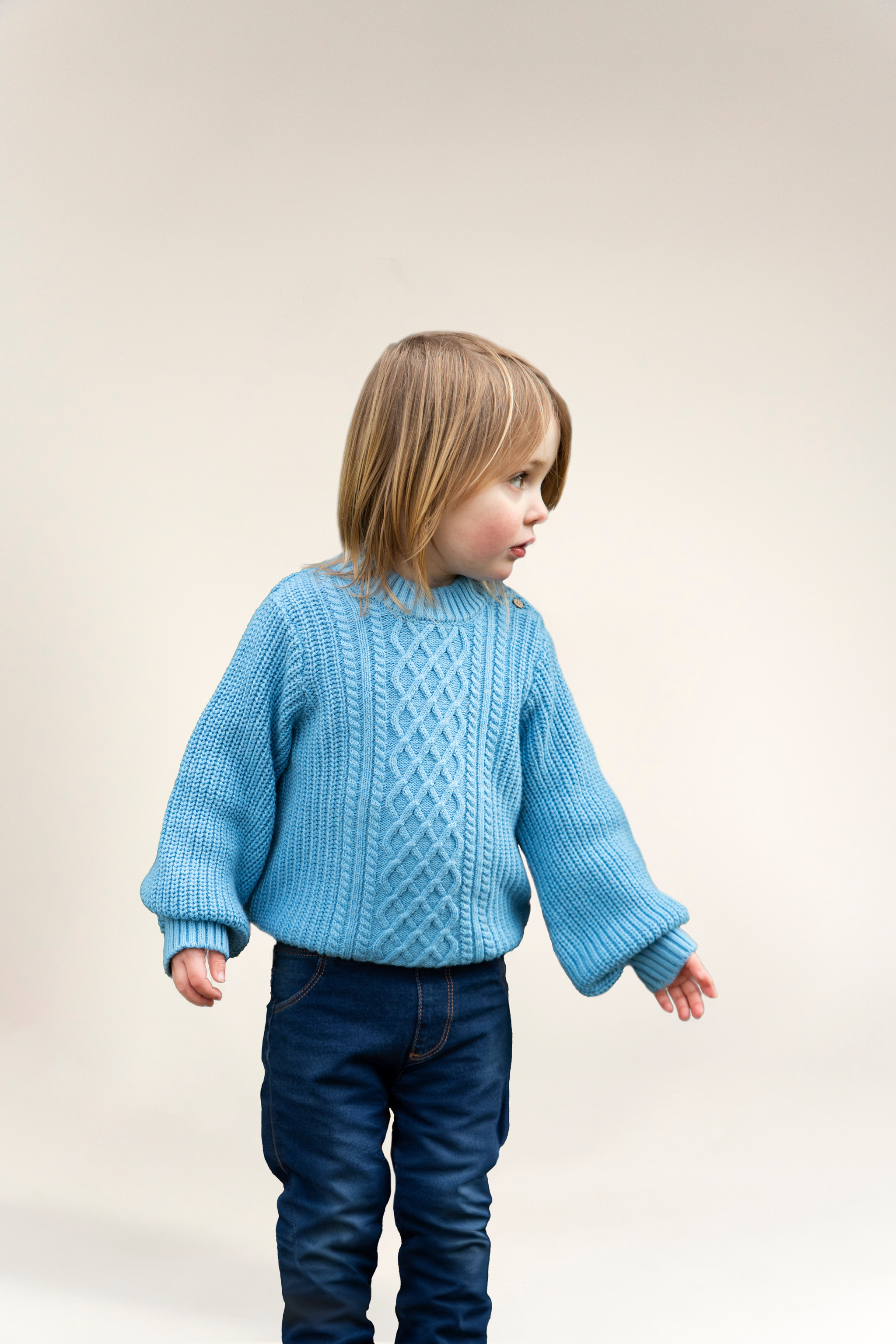 Sky Blue Cable Knitted Jumper