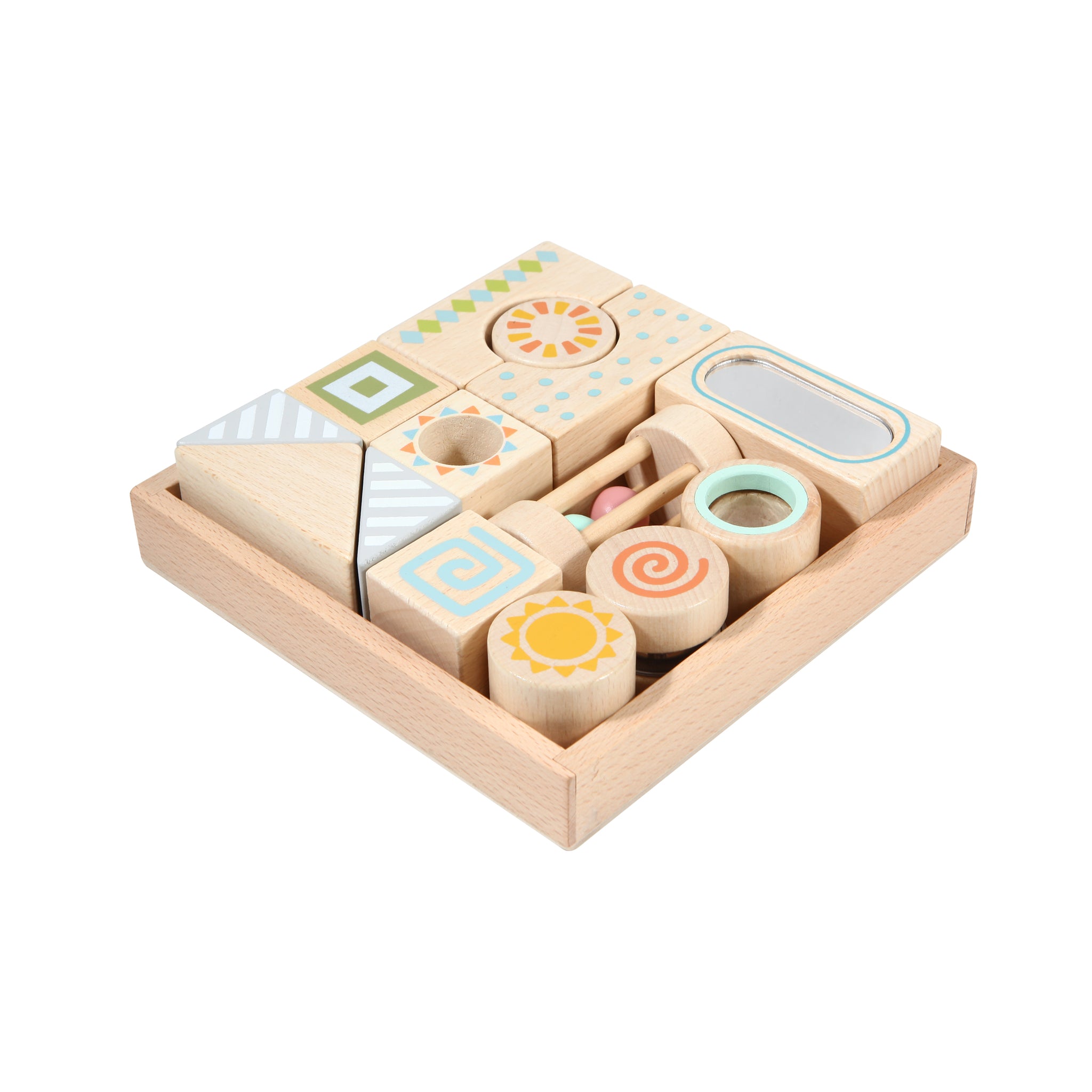 Wooden Sensory Stacking Blocks - Montessori-Inspired, Safe & Sustainable - Munich Blue AU Wooden Toys