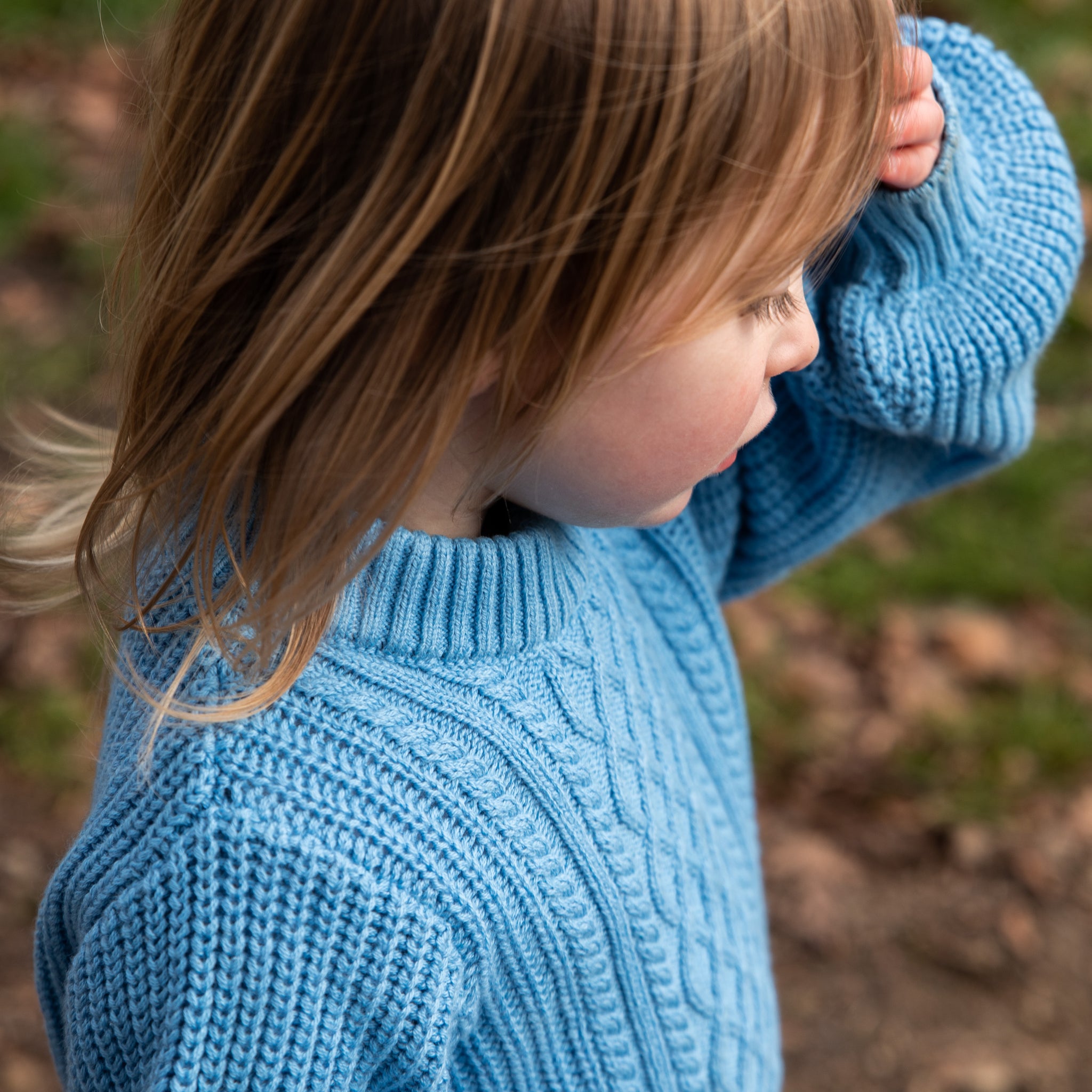 Sky Blue Cable Knitted Jumper - Munich Blue AU