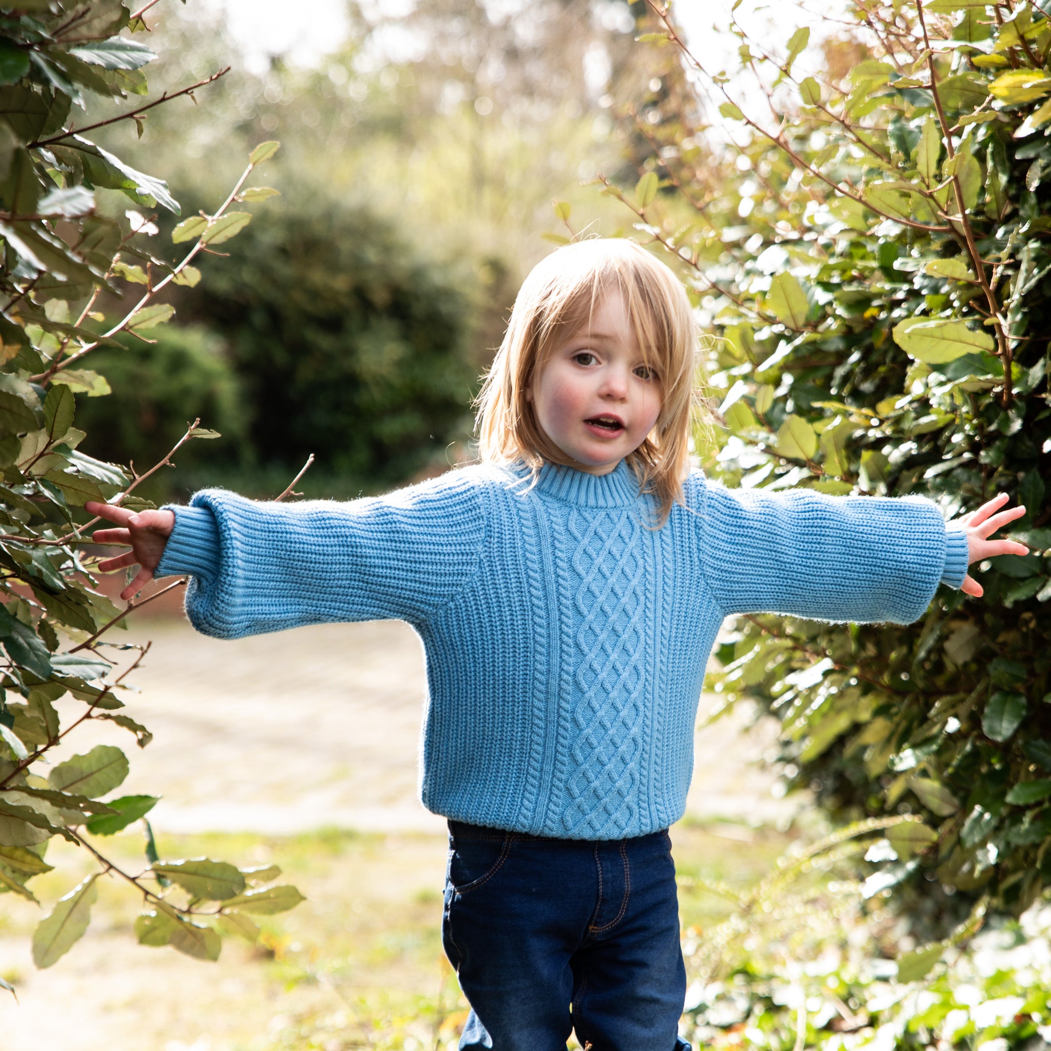 Sky Blue Cable Knitted Jumper - Munich Blue AU