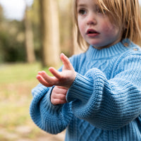 Sky Blue Cable Knitted Jumper - Munich Blue AU