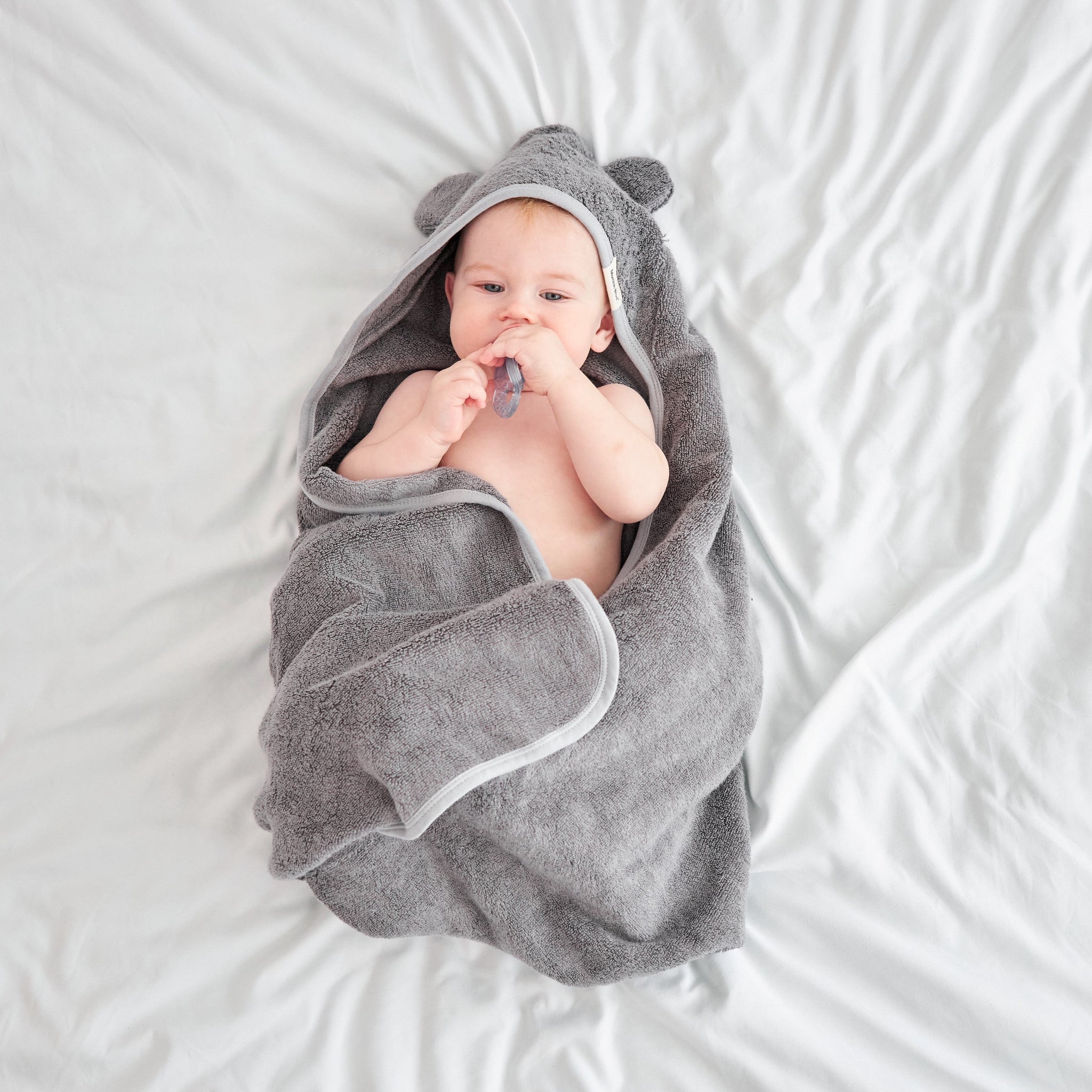 Baby Towels - Hooded Towel with Bear Ears - Munich Blue AU Munich Blue Towels