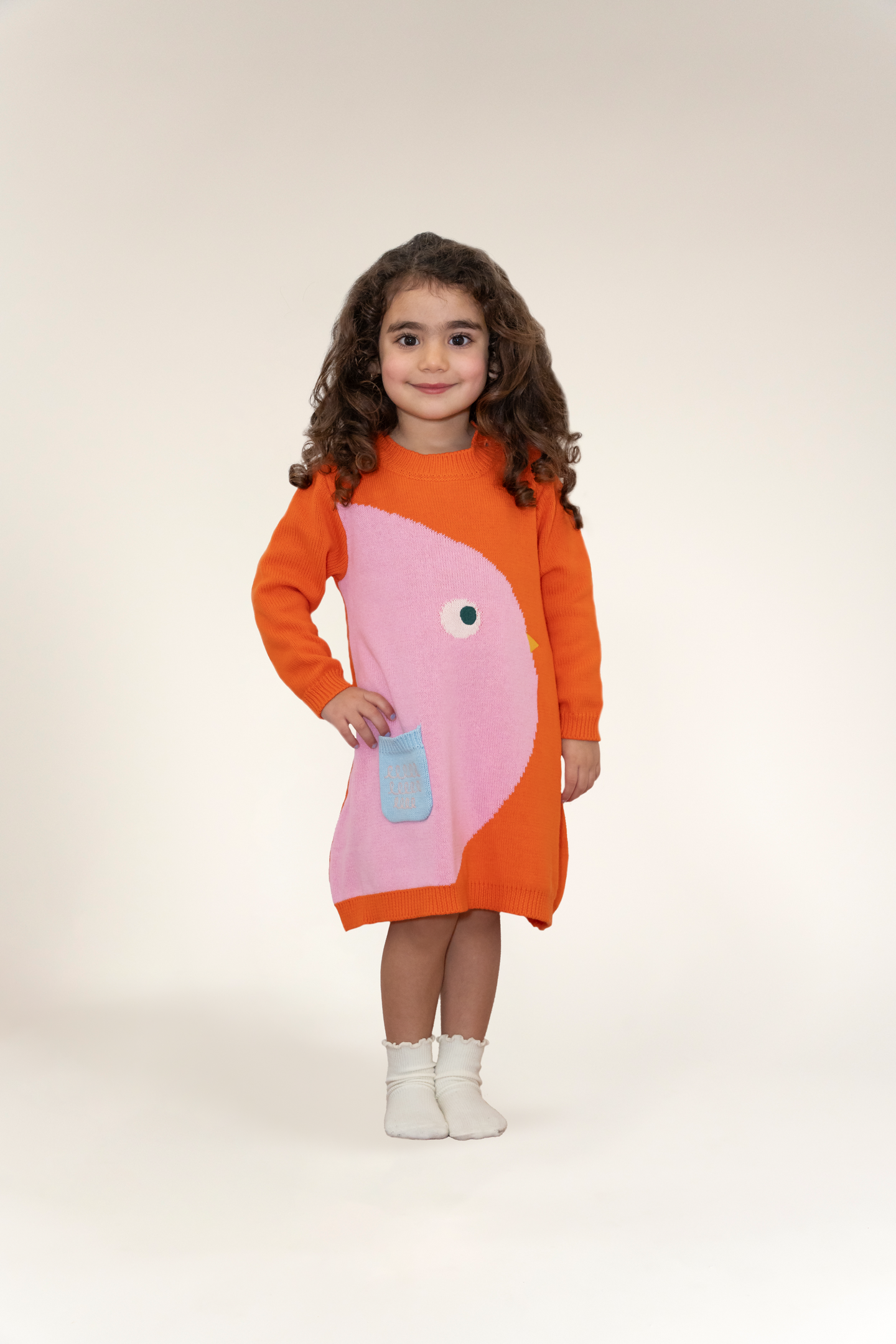 Chirpy Bird Cotton Knitted Sweater Dress