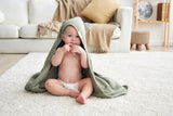 Hooded Baby Towel - Cotton & Bamboo Blend - Sage Colour - Munich Blue AU Towels