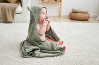 Hooded Baby Towel - Cotton & Bamboo Blend - Sage Colour - Munich Blue AU Towels