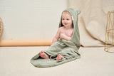 Hooded Baby Towel - Cotton & Bamboo Blend - Sage Colour - Munich Blue AU Towels